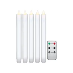 LED Kronelys i voks 5 stk. inkl. fjernbetjening (77750)