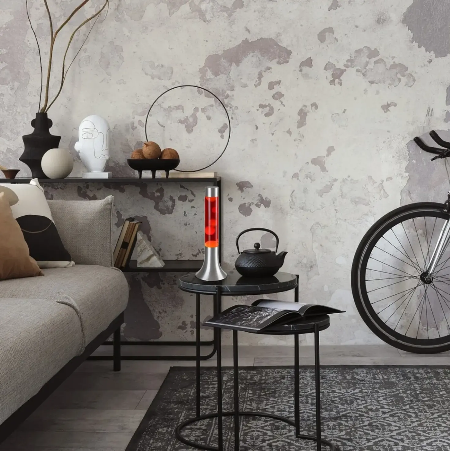 LED Lavalampe | Gul/Rød | 37.5cm | Moderne Design | POPPILOL
