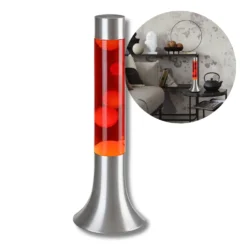 LED Lavalampe | Gul/Rød | 37.5cm | Moderne Design | POPPILOL