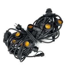 LED lyskæde med pærer | 20m | inkl. 20 stk. Filament Plast Pærer | 2700K