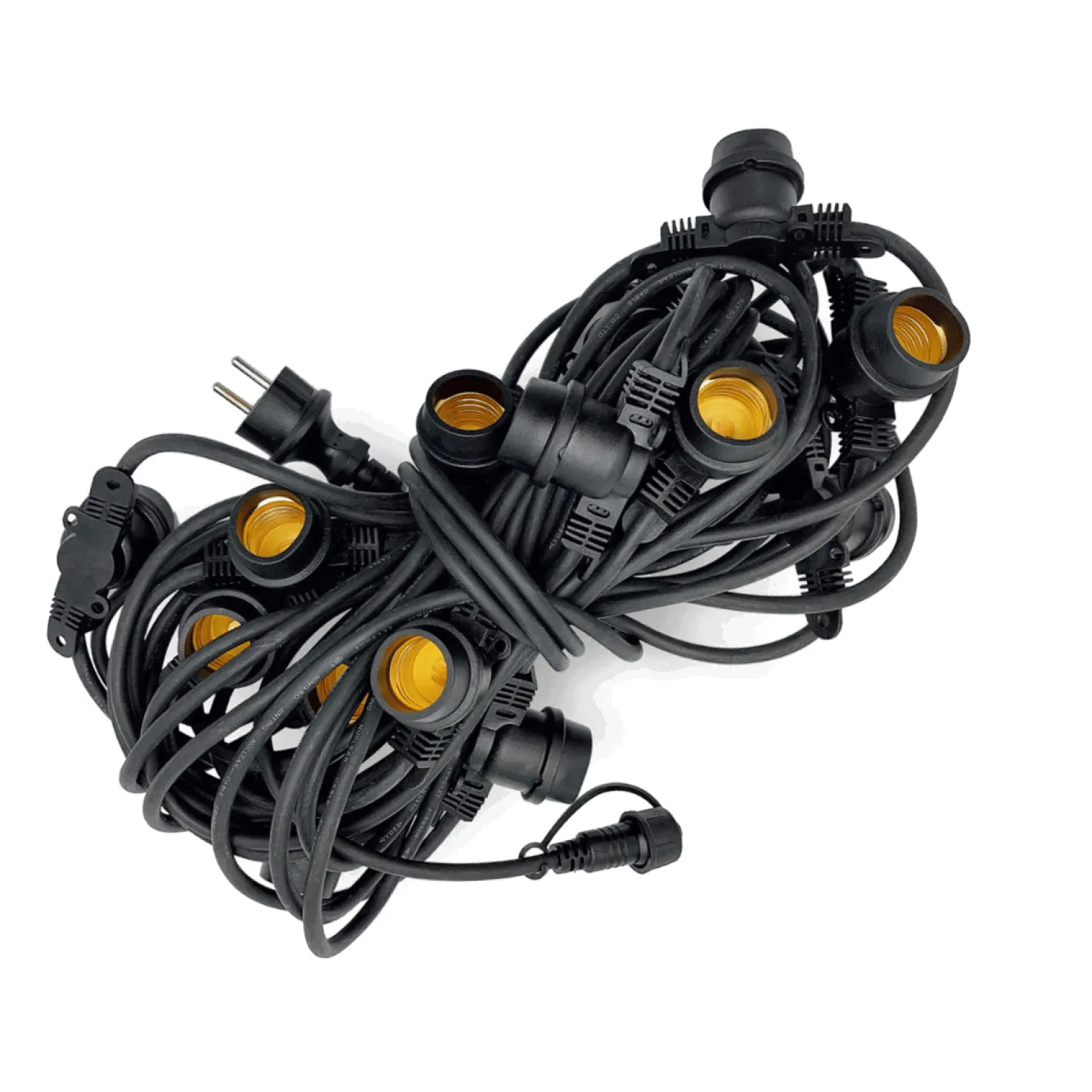 LED lyskæde med pærer | 20m | inkl. 20 stk. Filament Plast Pærer | 2700K