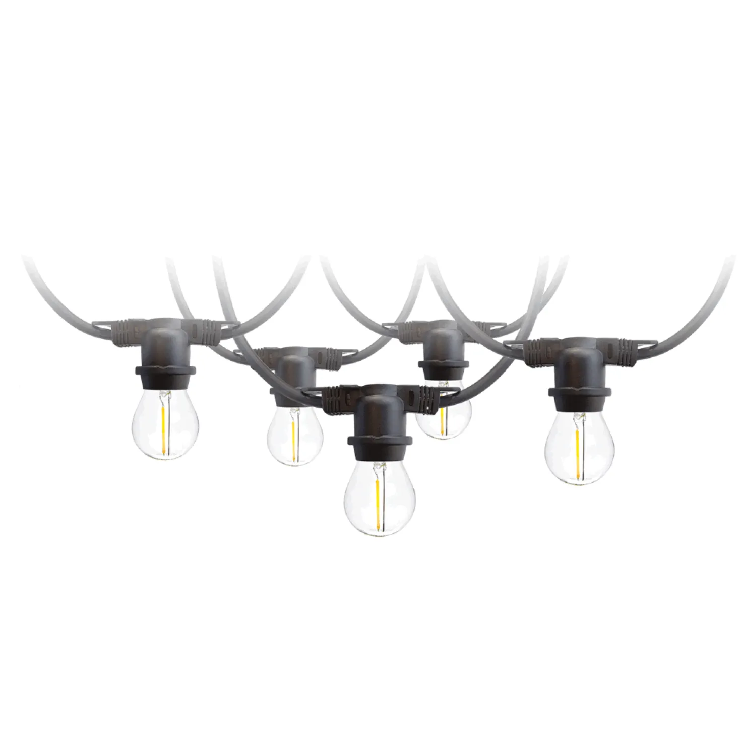 LED lyskæde med pærer | 20m | inkl. 20 stk. Filament Plast Pærer | 2700K