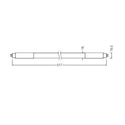 LED Lysstofrør | 517mm | T5 | 3000K | 770lm | 7W | OSRAM