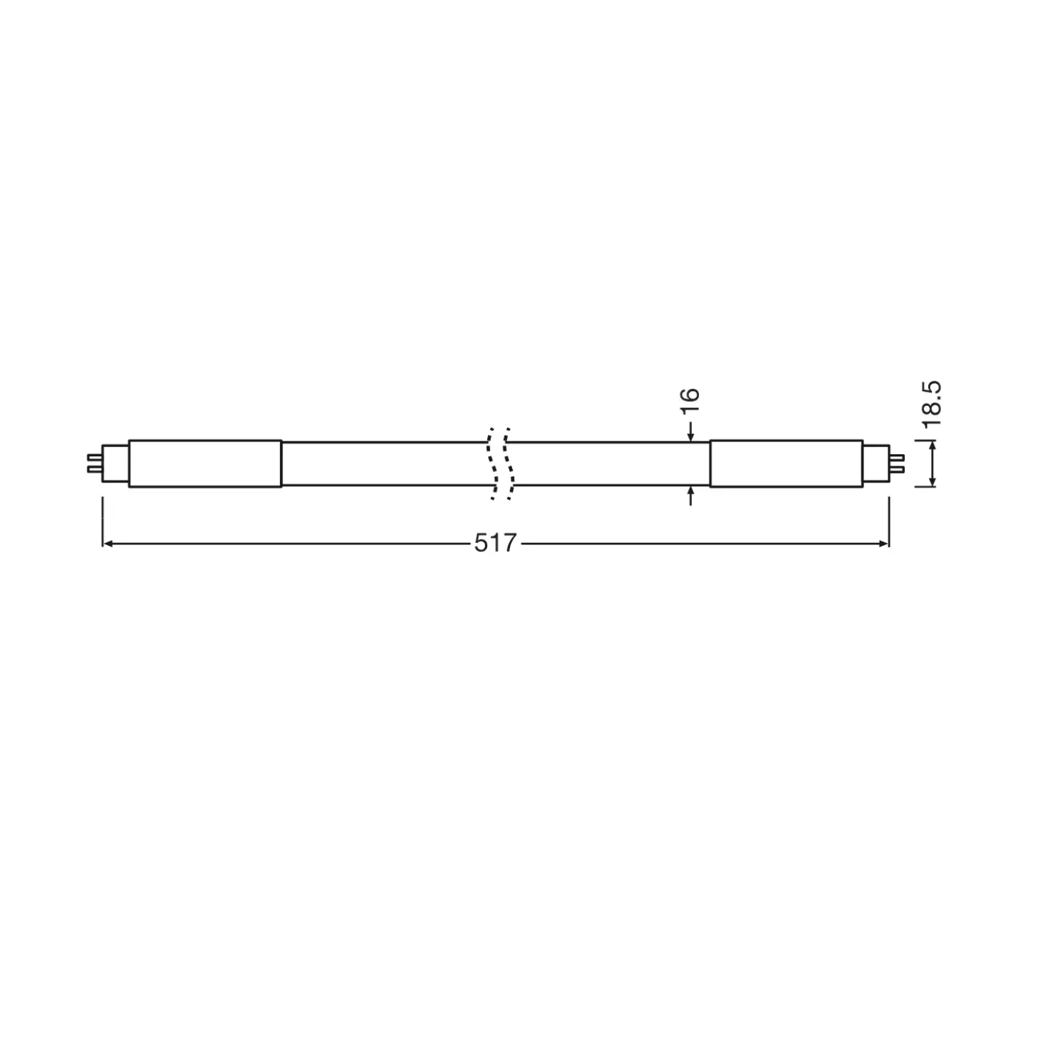 LED Lysstofrør | 517mm | T5 | 4000K | 850lm | 7W | OSRAM