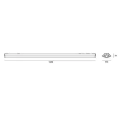 LED Lysstofrørs Armatur | 120cm | T8 rør | 2x LED Rør | DELFIA