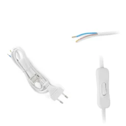 Ledning med Afbryder | 100cm | 230V | 2G0.75 | Hvid