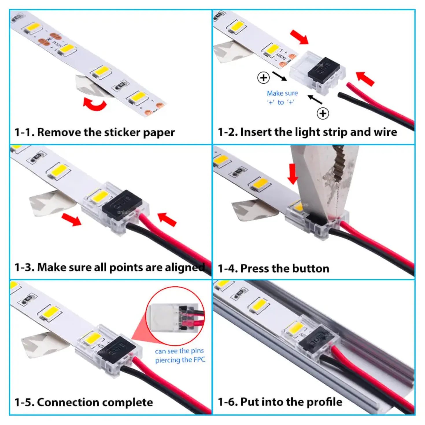 Ledningsstik | 8mm | IP20 | SMD LED Strip | Enkelt Farve LED Bånd | 2 Pin | Beetle