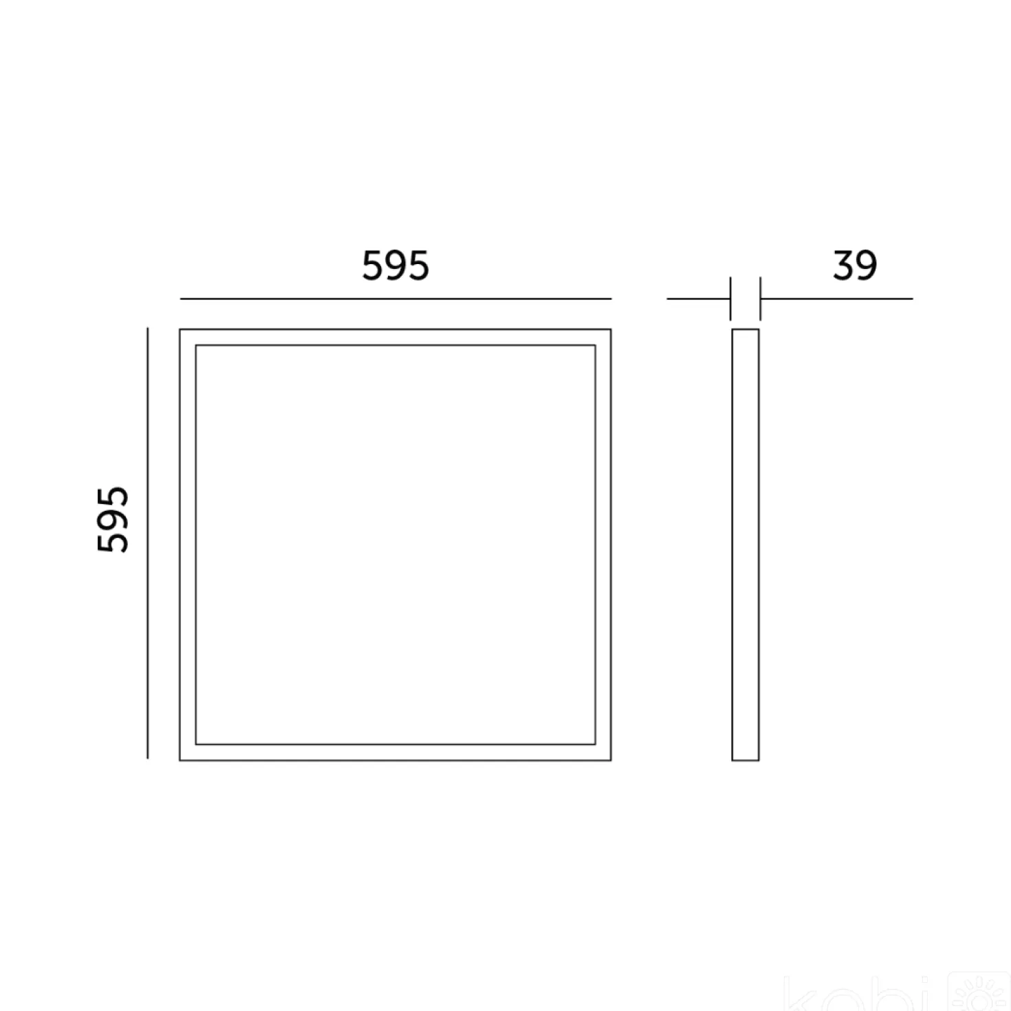 LED Panel 60x60 | 4000K | 3960lm | 36W | BRISBANE | Indbygget Ramme | Sort