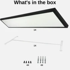 LED Panel 30x120 | 4000K | 4000lm | 40W | LITE | Indbygget Ramme | Sort
