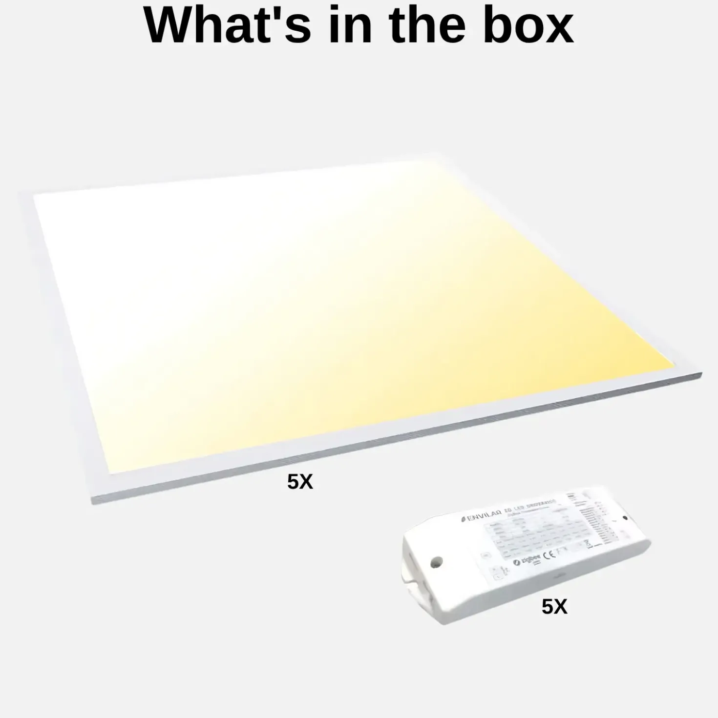 LED Panel 60x60 | 5-Pak | CCT | 3200lm | 32W | SMART | Zigbee | Hvid