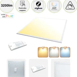 LED Panel 60x60 | 5-Pak | CCT | 3200lm | 32W | SMART | Zigbee | Hvid