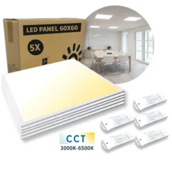 LED Panel 60x60 | 5-Pak | CCT | 3200lm | 32W | SMART | Zigbee | Hvid