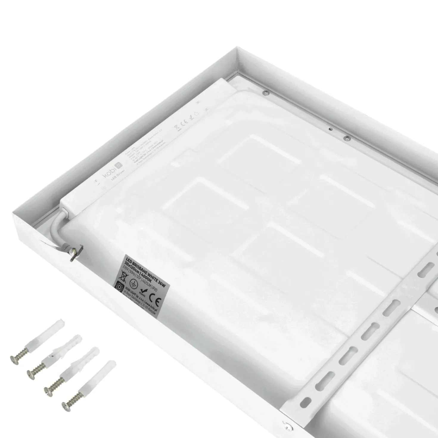 LED Panel 30x120 | 6-Pak | 4000K | 4320lm | 36W | BRISBANE | Indbygget Ramme | Hvid
