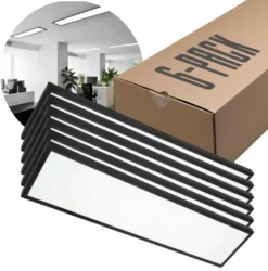 LED Panel 30x120 | 6-Pak | 4000K | 3960lm | 36W | BRISBANE | Indbygget Ramme | Sort