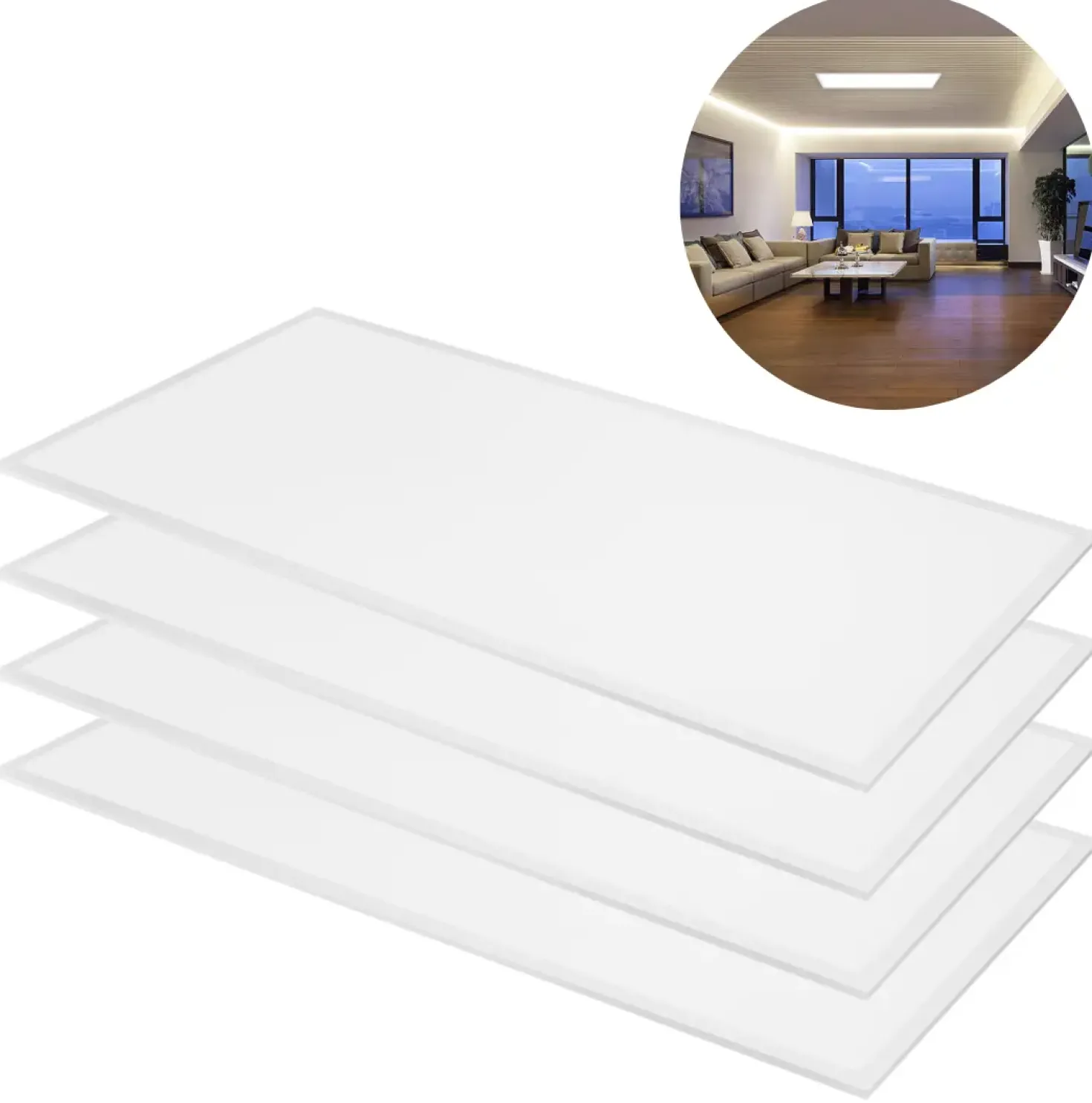 LED Panel 60x120 | 4-Pak | 4000K | 8640lm | 46W | GLOW | UGR19 | Hvid