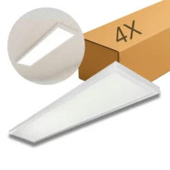 LED Panel 30x120 | 4-Pak | 4000K | 4000lm | 40W | LITE | Indbygget Ramme | Hvid