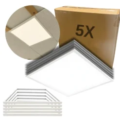 LED Panel 60x60 | 5-Pak | 4000K | 4320lm | 36W | NELIO G2 | Inkl. Troldtektramme | Hvid