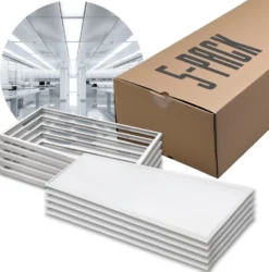 LED Panel 30X120 | 5-Pak | 4000K | 4300lm | 40W | NELIO | Inkl. Påbygningsramme | Hvid