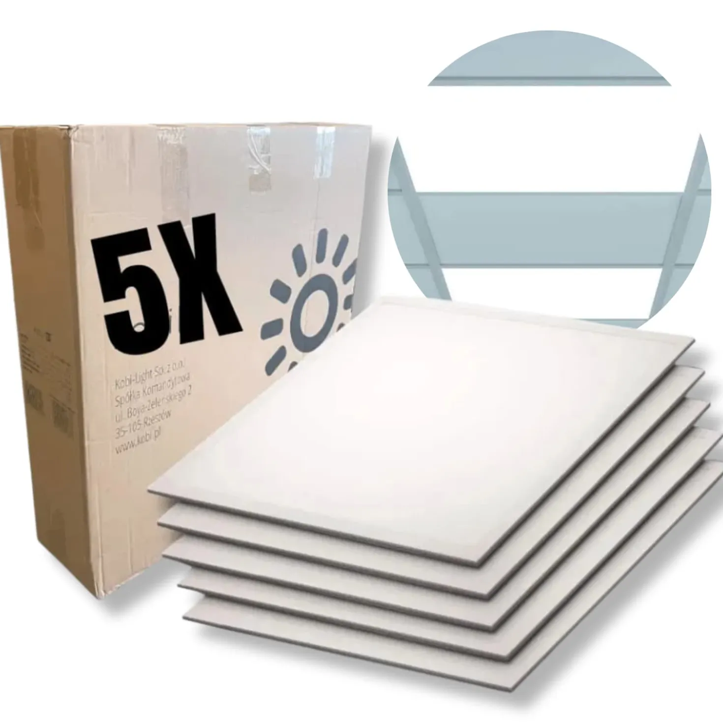 LED Panel 60x60 | 5-Pak | 3000K | 4000lm | 40W | NIRA | Hvid