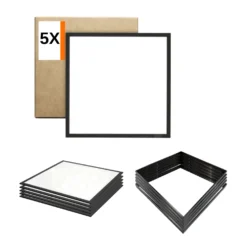 LED Panel 60x60 | 5-Pak | 4000K | 4000lm | 40W | NIRA | Inkl. Påbygningsramme | Sort