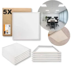 LED Panel 60x60 | 5-Pak | 4000K | 4000lm | 40W | NIRA | Inkl. Troldtektramme | Hvid