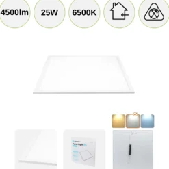 LED Panel 60x60 | 5-Pak | 6500K | 4500lm | 25W | SHINE | Inkl. Påbygningsramme | UGR19