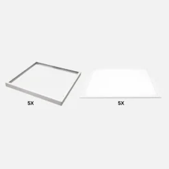 LED Panel 60x60 | 5-Pak | 6500K | 4500lm | 25W | SHINE | Inkl. Påbygningsramme | UGR19