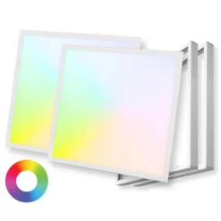 LED Panel 60x60 | 2-Pak | RGB+CCT | 2500lm | 36W | TrueColor | Inkl. Påbygningsramme | Hvid