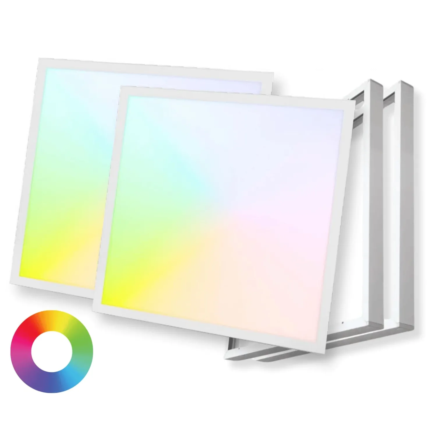 LED Panel 60x60 | 2-Pak | RGB+CCT | 2500lm | 36W | TrueColor | Inkl. Påbygningsramme | Hvid