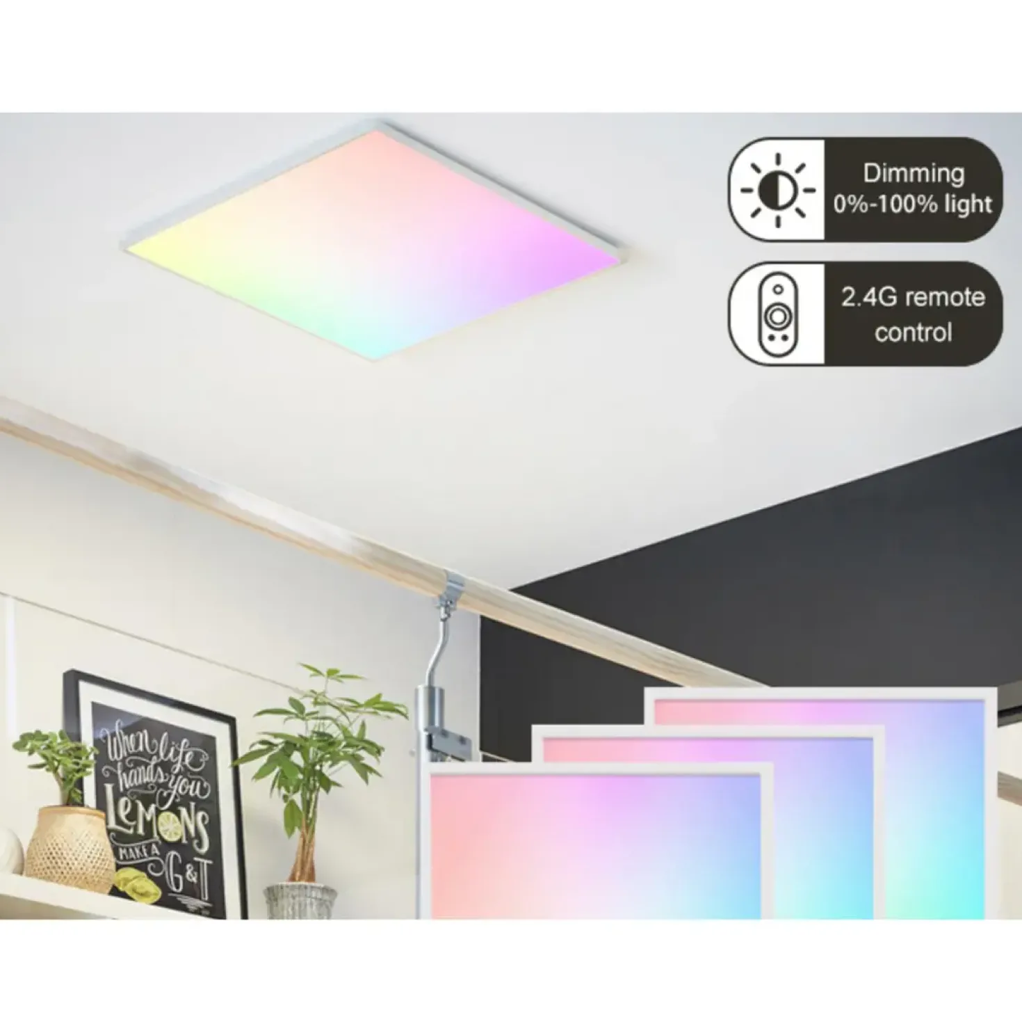 LED Panel 60x60 | 2-Pak | RGB+CCT | 2500lm | 36W | TrueColor | Inkl. Troldtektramme | Hvid