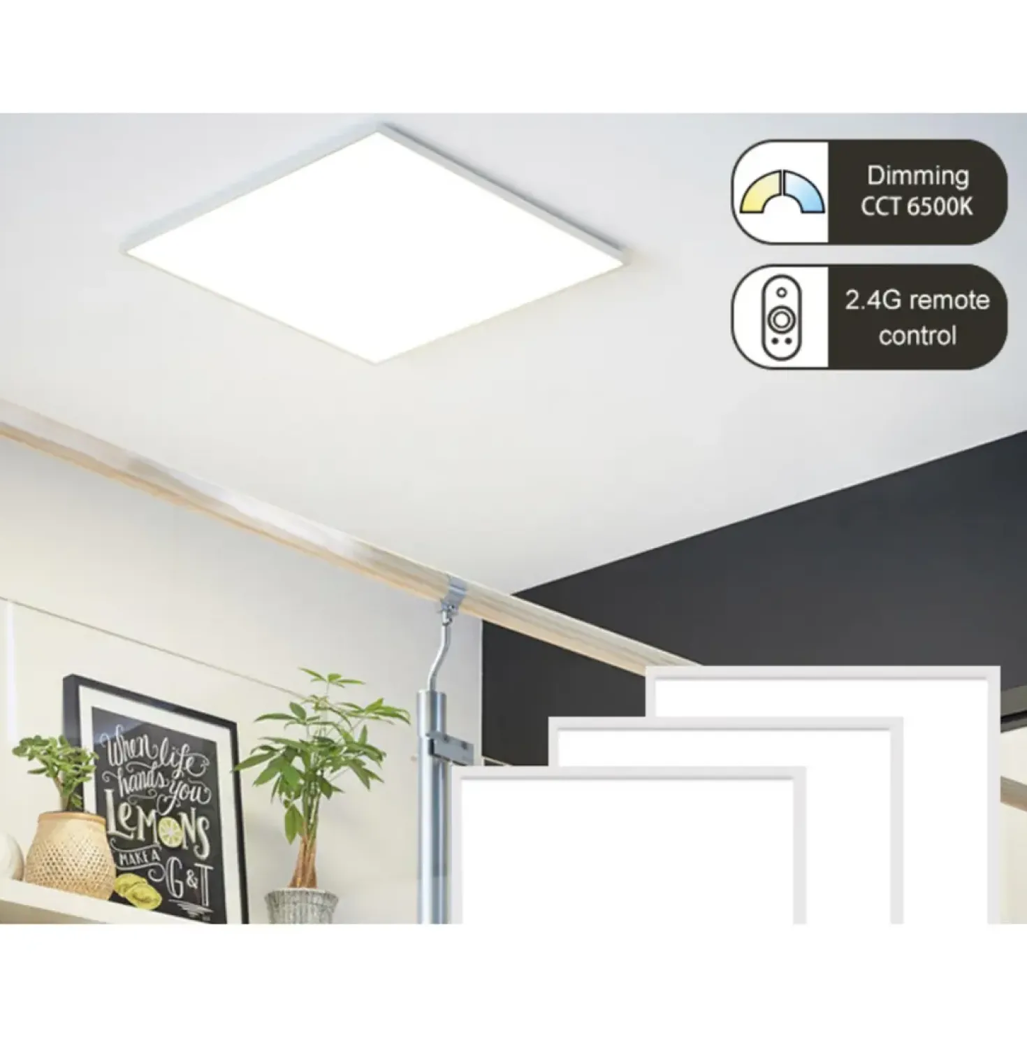 LED Panel 60x60 | 2-Pak | RGB+CCT | 2500lm | 36W | TrueColor | Inkl. Troldtektramme | Hvid