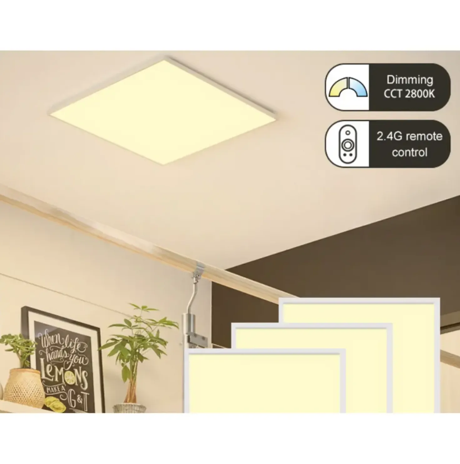 LED Panel 60x60 | 2-Pak | RGB+CCT | 2500lm | 36W | TrueColor | Inkl. Troldtektramme | Hvid