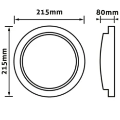 LED Plafond lampe | Hvid | Ø215 | IP54 | 4000K