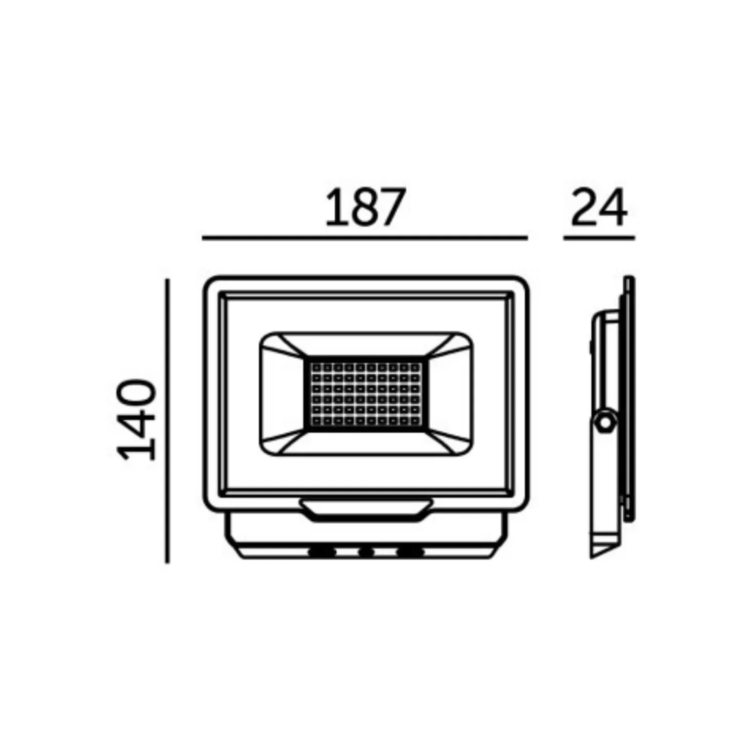 LED projektør | 4000K | 4250lm | 50W | IP65 | LED2B MH | Sort