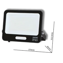 LED projektør | 4000K | 300W | 27000lm | IP65 | Sort