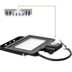 LED Projektør med Sensor | 4000K | 2550lm | 30W | IP65 | LED2B MHC | Sort