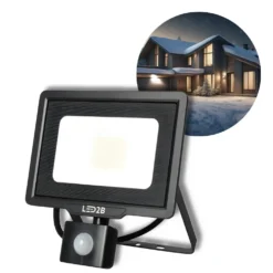 LED Projektør med Sensor | 4000K | 2550lm | 30W | IP65 | LED2B MHC | Sort
