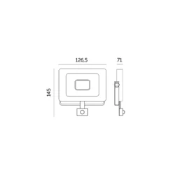 LED Projektør med sensor | 20W | 1620lm | 6500K | IP65