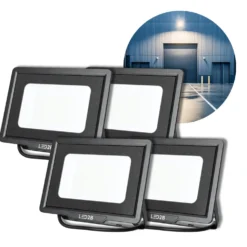 LED projektør | 4-Pak | 4000K | 4250lm | 50W | IP65 | LED2B MH | Sort