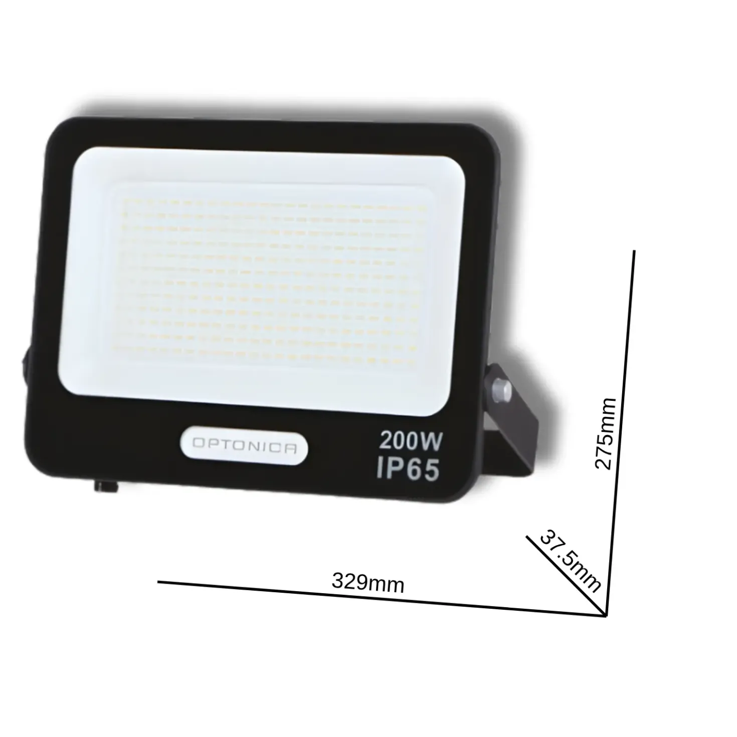 LED Projektør | 4-Pak | 4000K | 200W | 18000lm | IP65 | Sort | Masser af lys