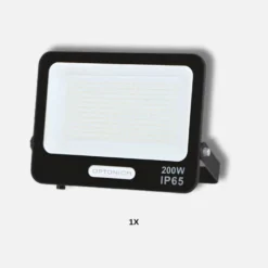 LED Projektør | 4-Pak | 4000K | 200W | 18000lm | IP65 | Sort | Masser af lys