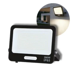 LED projektør | 4-Pak | 6000K | 200W | 18000lm | IP65 | Sort | Masser af lys