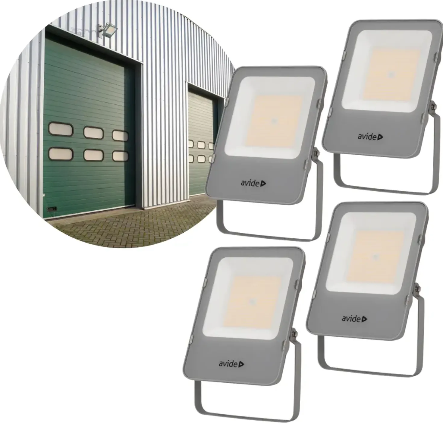 LED Projektør | 4-Pak | 100W | 16.000lm | 4000K | IP65