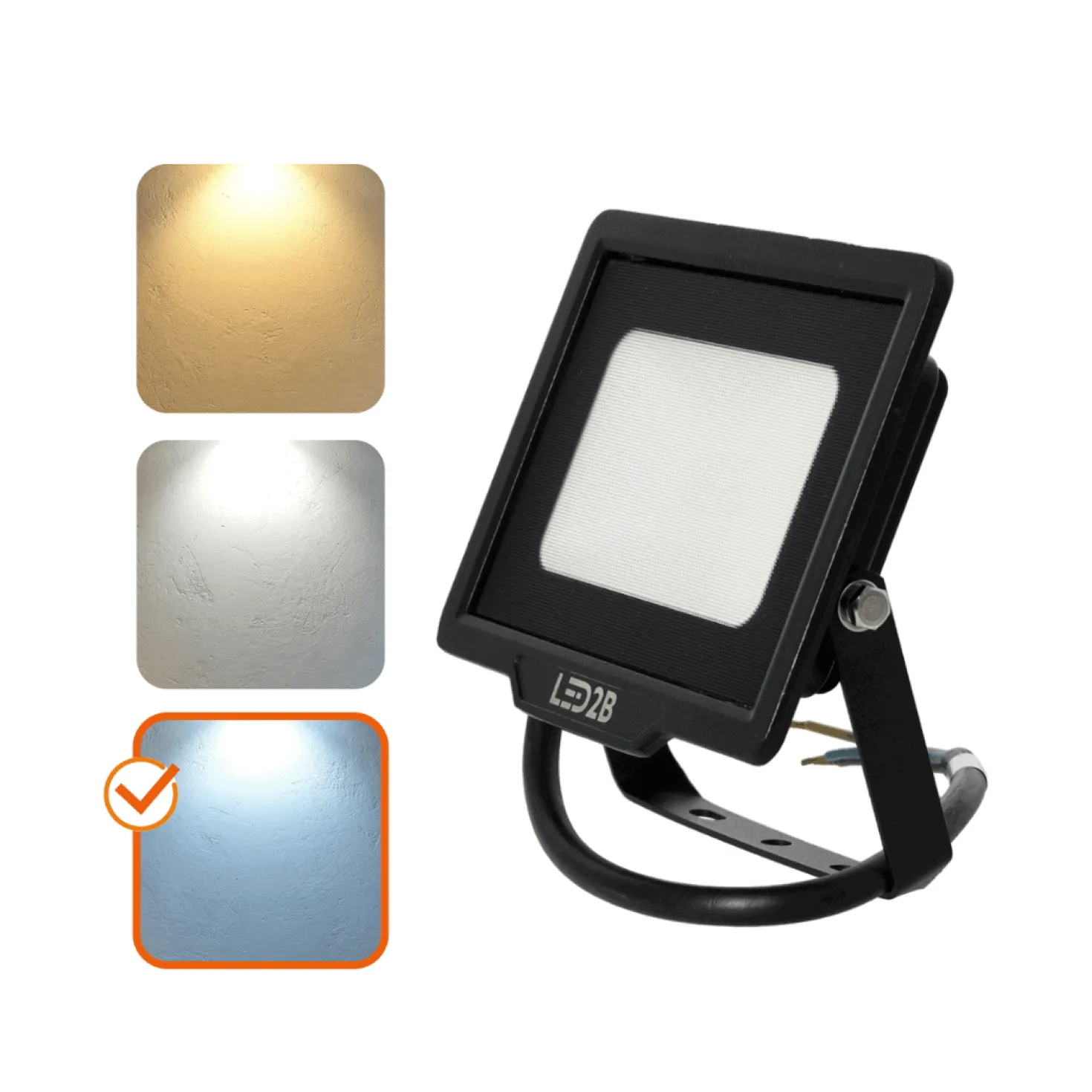 LED Projektør | Sort | IP65 | 20W | 6000K | MH