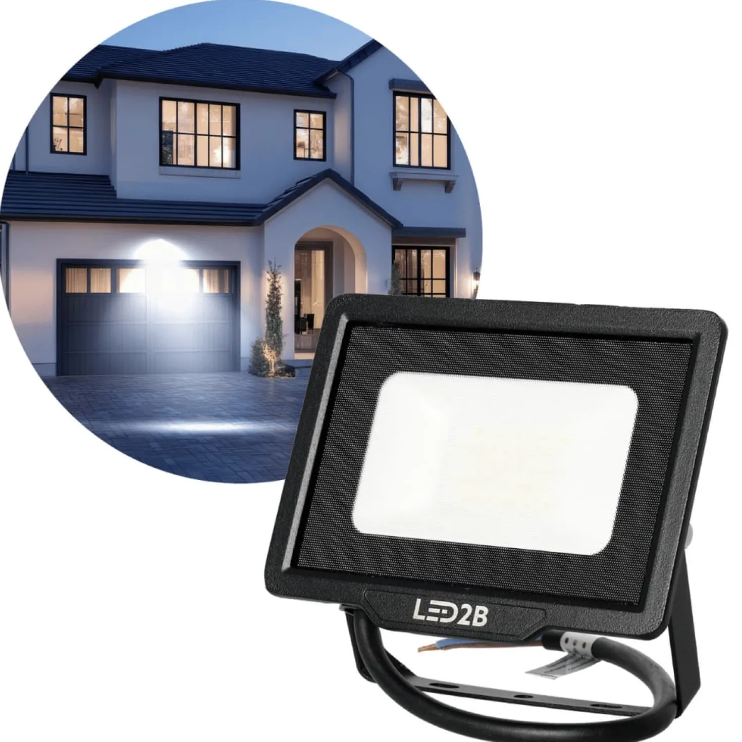 LED Projektør | Sort | IP65 | 20W | 6000K | MH