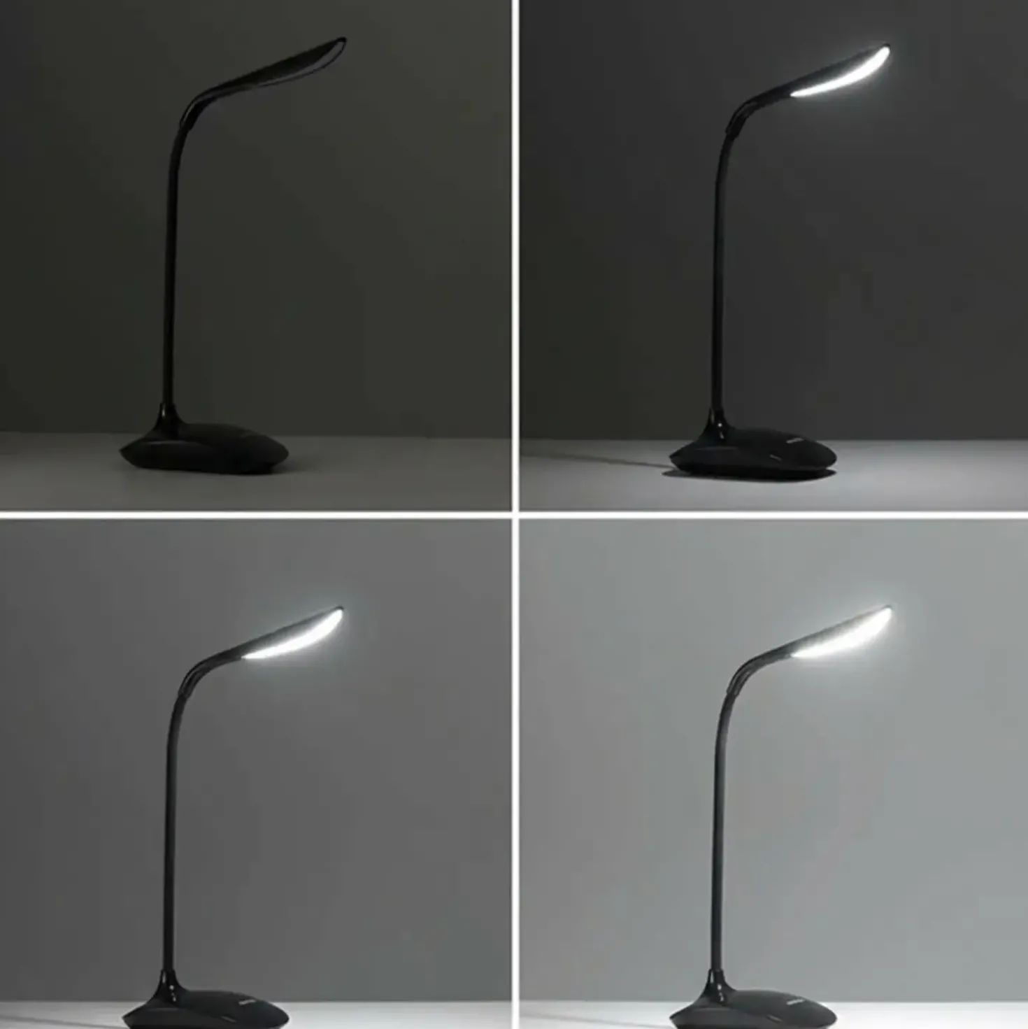 LED Skrivebordslampe | USB Lampe | Batteri Lampe | Dæmpbar | Trådløs | Sort