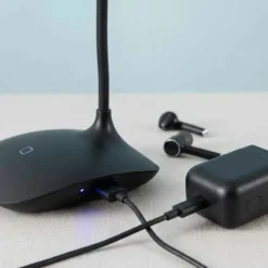 LED Skrivebordslampe | USB Lampe | Batteri Lampe | Dæmpbar | Trådløs | Sort