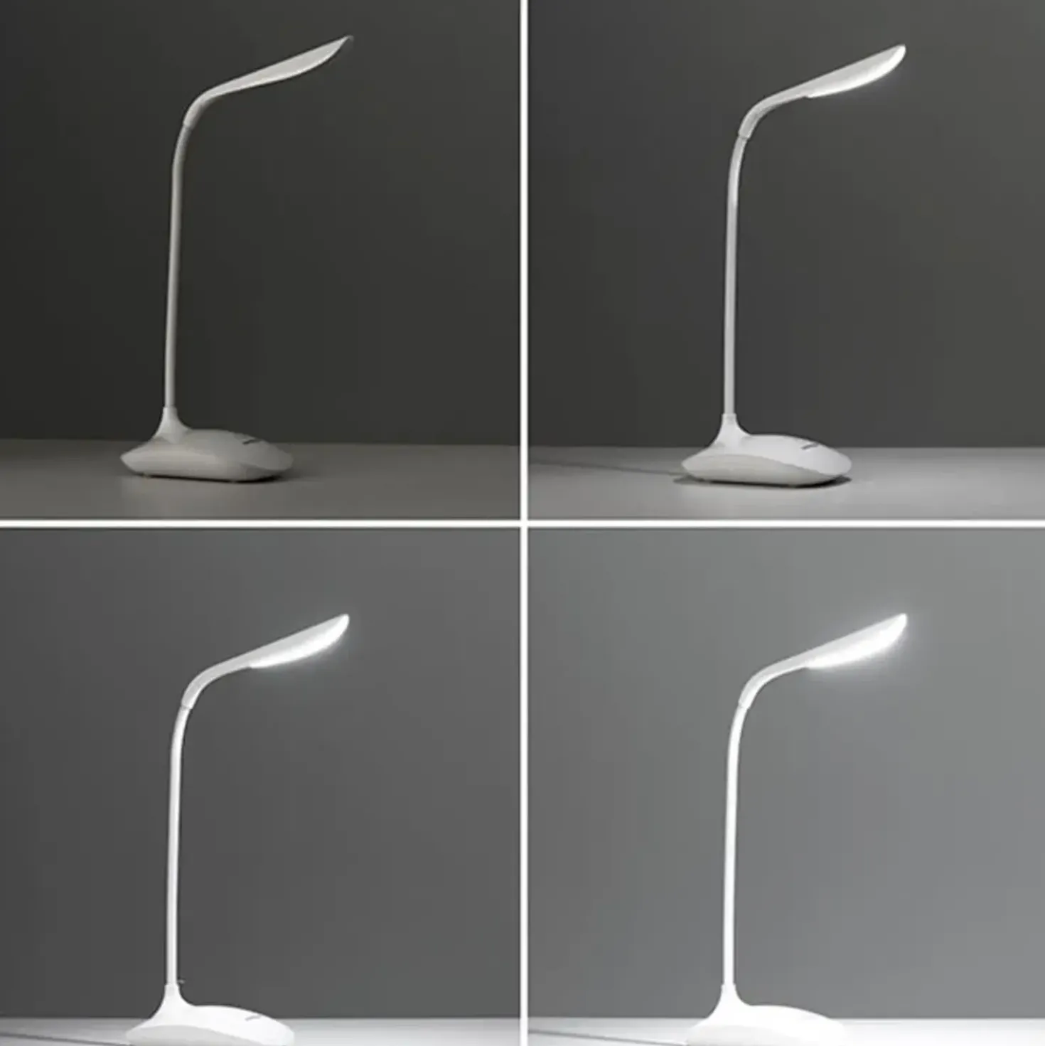 LED Skrivebordslampe | USB Lampe | Batteri Lampe | Dæmpbar | Trådløs | Hvid