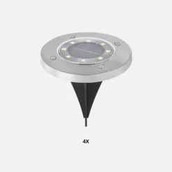 LED Solcellelamper på Spyd | 4-Pak | 4000K | IP44 | Skumringsrelæ | CLAVO G2 | Mat Krom