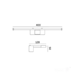 LED spejlarmatur | 40 cm | 8W | Sort
